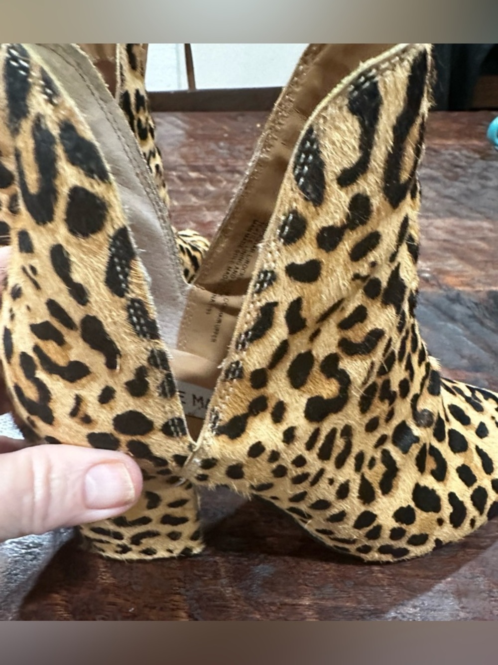 Steve Madden Leopard Print Ankle Booties in Tan and‎ Black size 7.5 - Picture 5 of 8